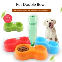 pet cat bowl feeder water fountain dog cat food bowl double bowl drinking raised stand food dish bowl for cats gatos accesorios