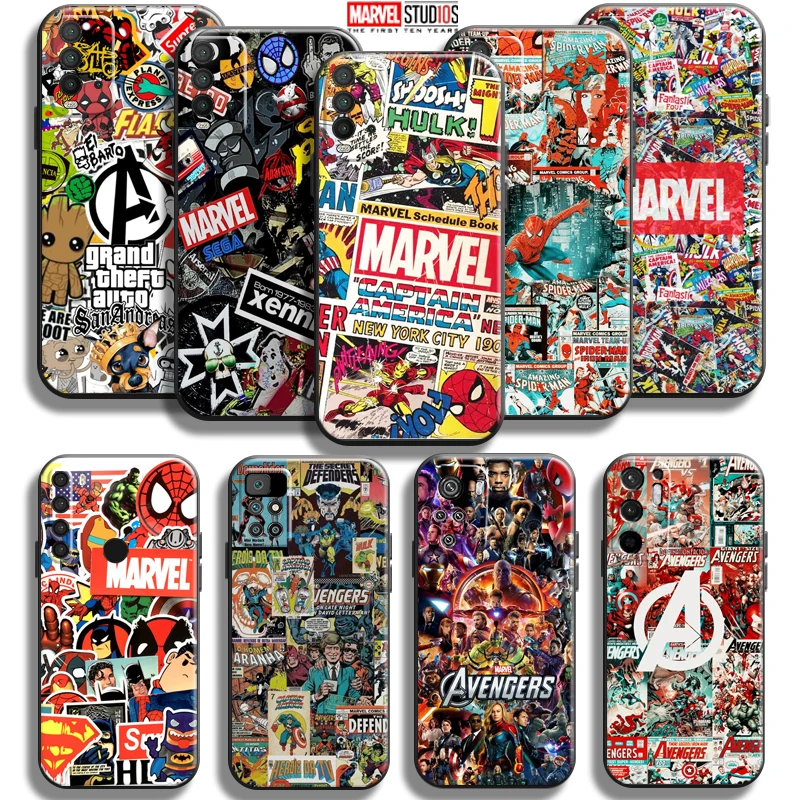 

Marvel Comics Logo For Xiaomi Redmi Note 10 10S 10T 9 9S 9T 5G Phone Case For Redmi 10 9 9T 9A 9C Black Carcasa Silicone Cover