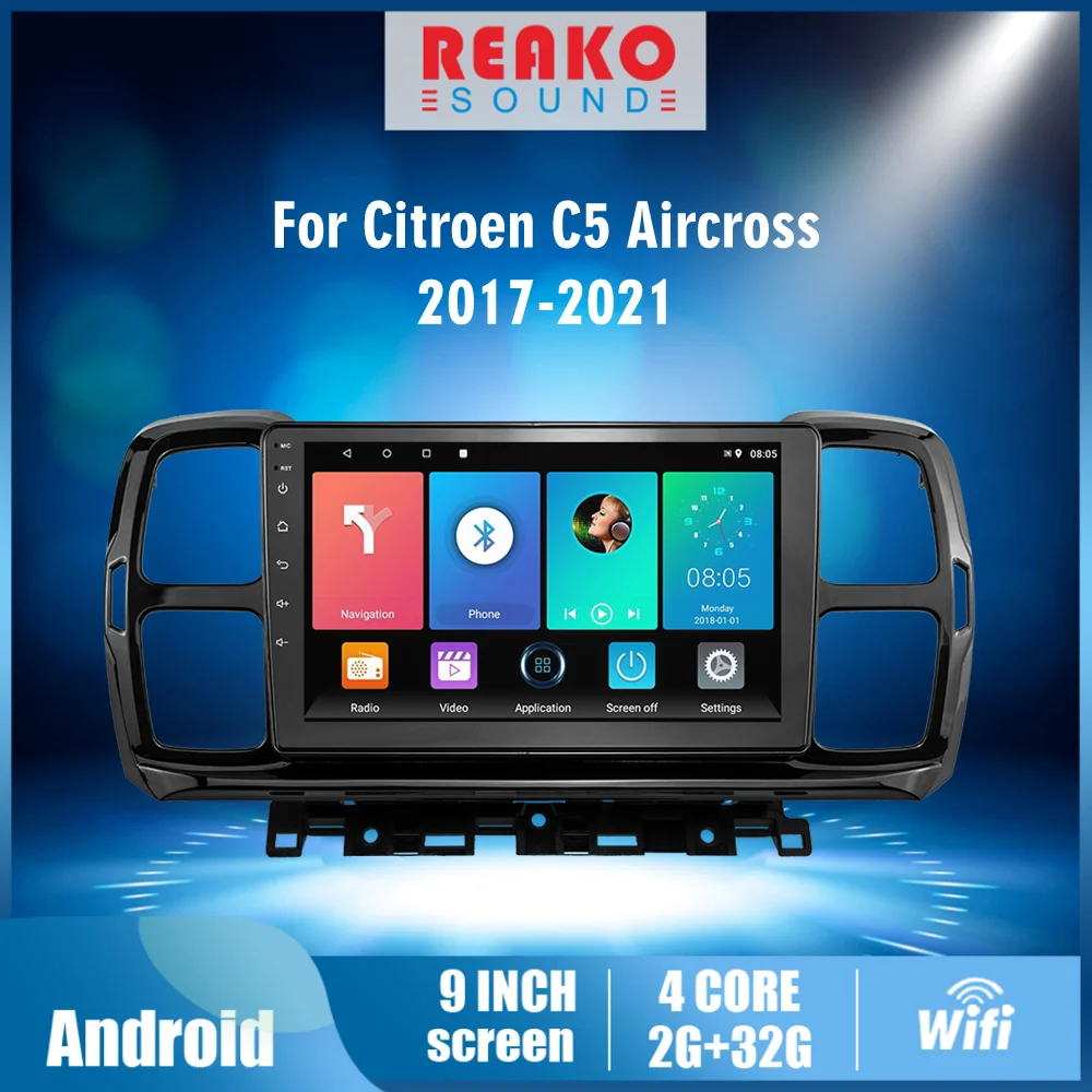 

4G WiFi 2 Din Android Car Radio For Citroen C5 Aircross 2017-2021 GPS Navigation Car Multimedia Player Head Unit With Frame