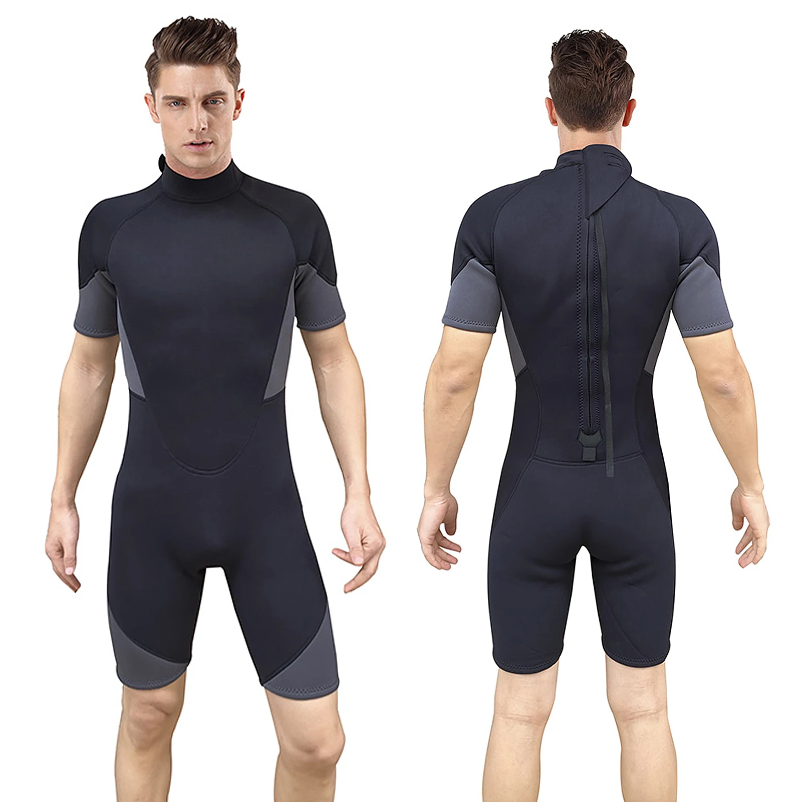 

Mens Short Wetsuit 3mm Neoprene Full Body Diving Suit Back Zip Wetsuit for Diving Snorkeling Surfing Swimming Rafting Kayaking