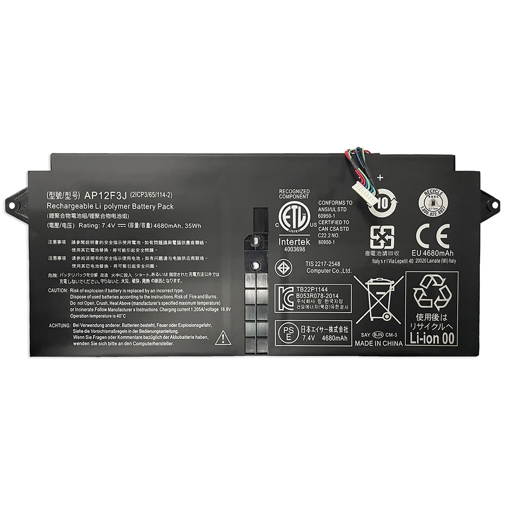 AP12F3J 7 4 V 35Wh 4680mAh Аккумулятор для ноутбука Acer Aspire 13 3-дюймовый S7 сенсорный экран