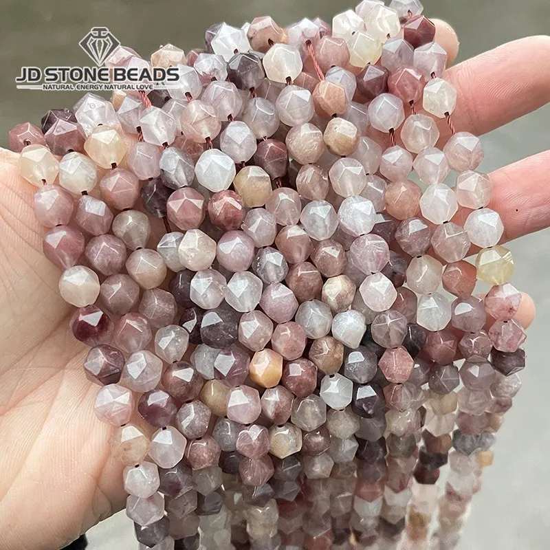 Бусины в форме алмаза из натурального фиолетового камня, граненые кристаллы, бусины россыпью для ювелирных изделий ручной работы, аксессуары для ожерелья, браслета