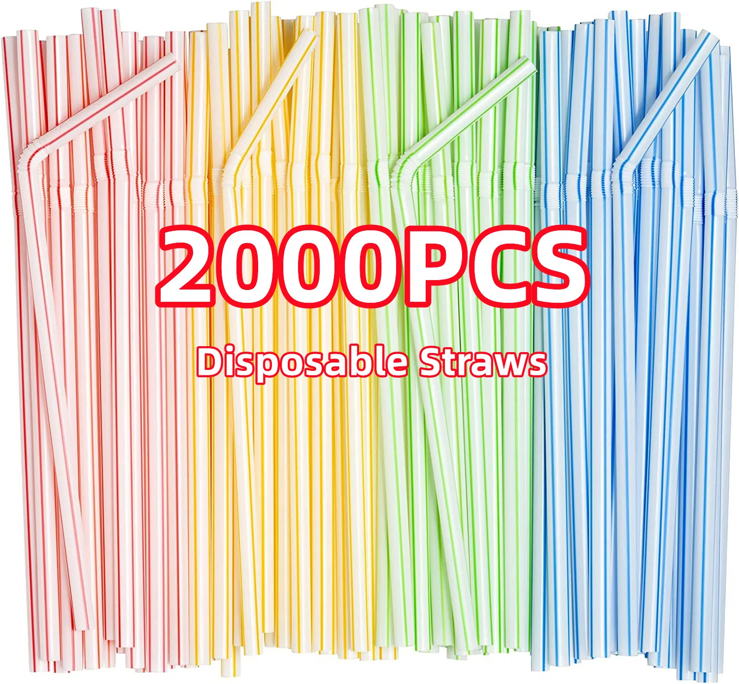 

2000Pcs Drinking plastique Straws Colorful rietjes Flexible Wedding Party Supplies Plastic Drinking plastico Straws Kitchen