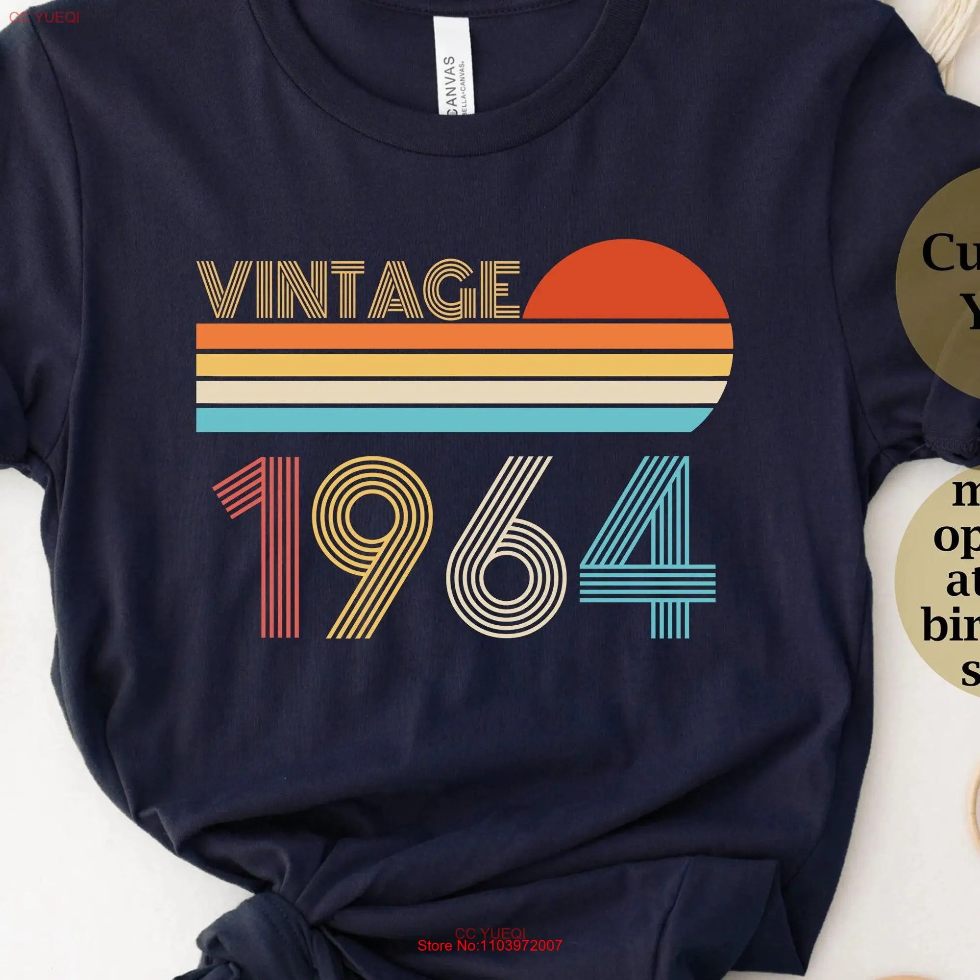 Винтажная футболка с длинным или коротким рукавом 1964