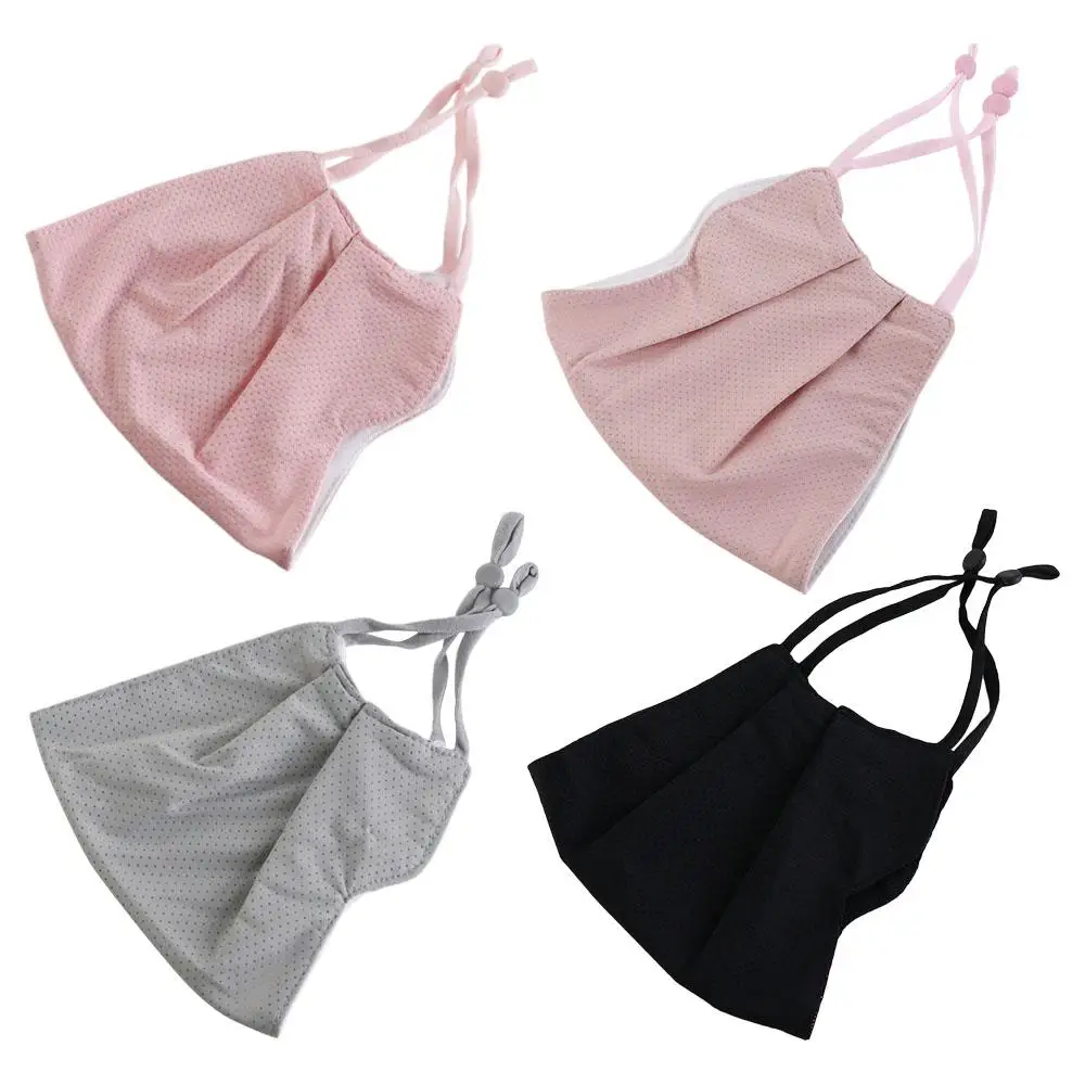 Женская маска для лица верховой езды однотонная из ледяного шелка защиты от