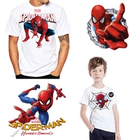marvel spiderman iron on patches for clothing cartoon thermal stickers for clothes diy heat transfer kids patches applique gift