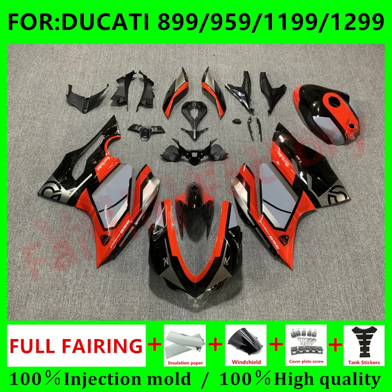 

Комплект обтекателей для мотоцикла Ducati 899 1199 2012 2013 2014 Panigale 959 1299 2015 2016 2017 2018 полный комплект обтекателей красный серый