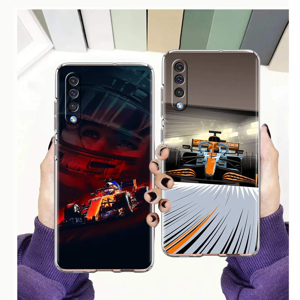 

Formula 1 F1 Car Phone Case For Samsung Galaxy A12 A02 A03S A50 A70 A10 A20 A20S A30 A40 Luxury Transparent Soft Shell Funda TPU