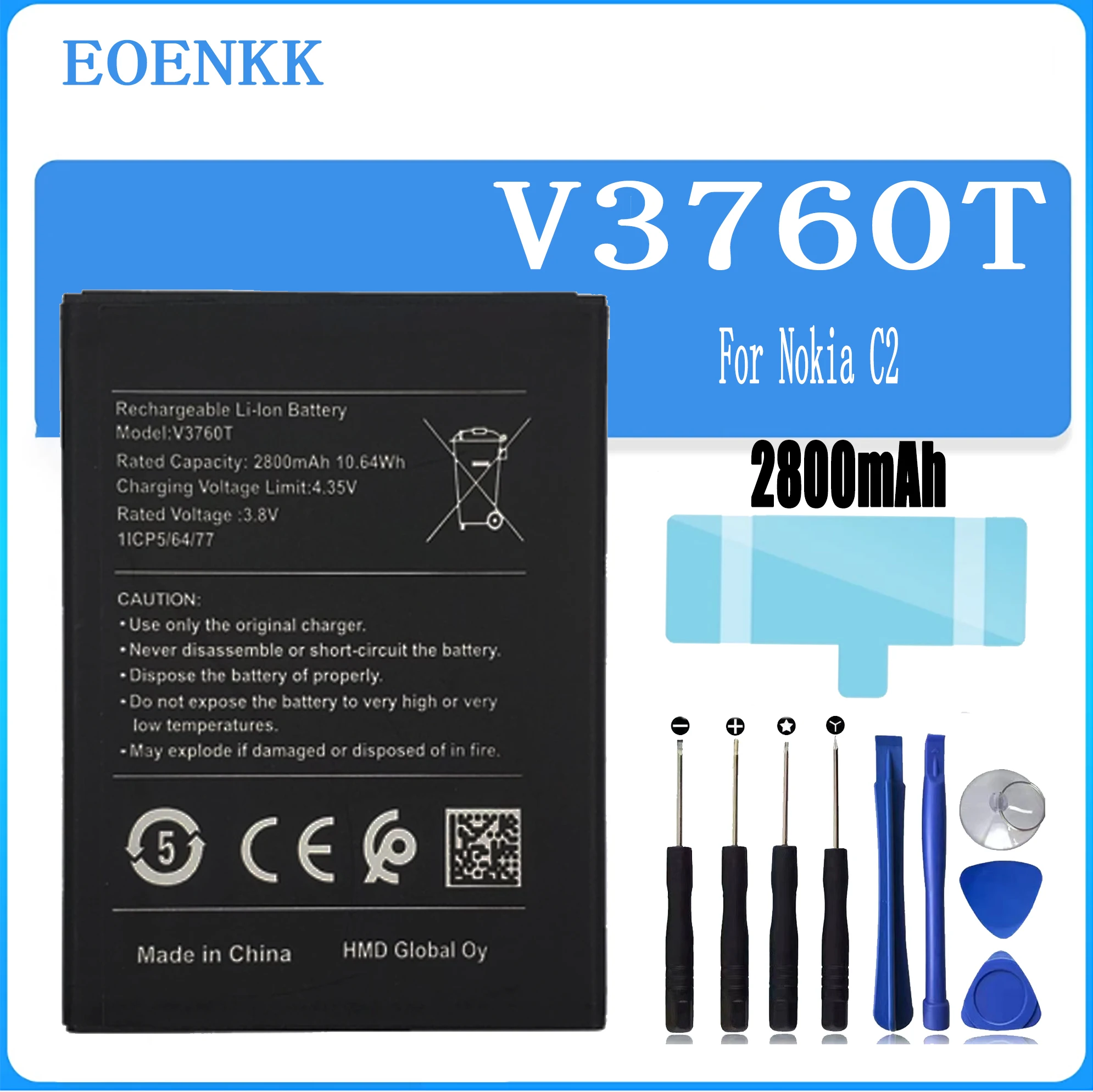 

V3760T V3760 Battery For Nokia C2 NK C2 Repair Part Original Capacity Mobile Phone Batteries Bateria