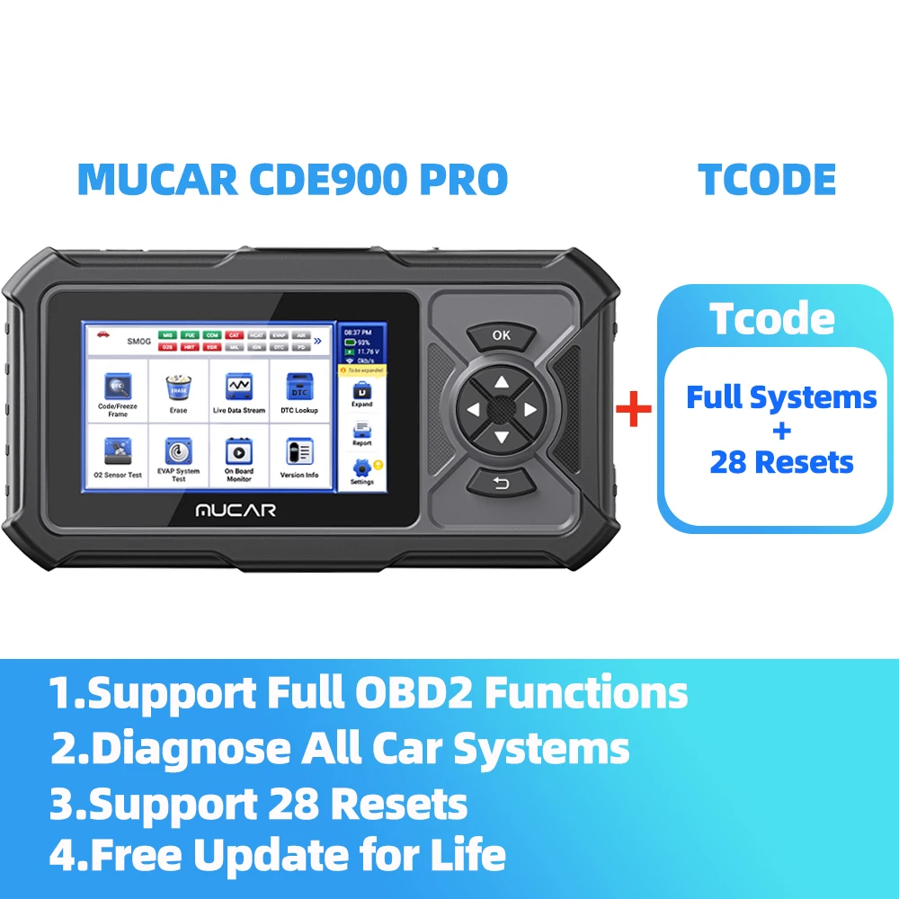 

MUCAR CDE900 PRO OBD2 сканер диагностический сканер все системы OBDII считыватель автомобильных кодов для автомобиля 32G бесплатное обновление диагностические инструменты