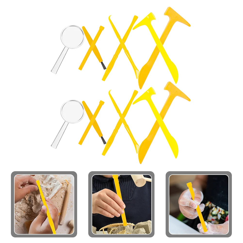 

2 Sets Children Toy Hammer Digging Tool Toys Plastic DIY Kit Gemstones Crystals Toddler