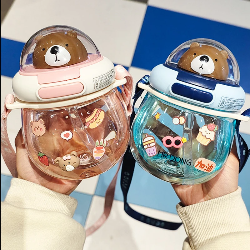 Спортивный кувшин для напитков милая бутылка воды девочек стакан с соломинкой