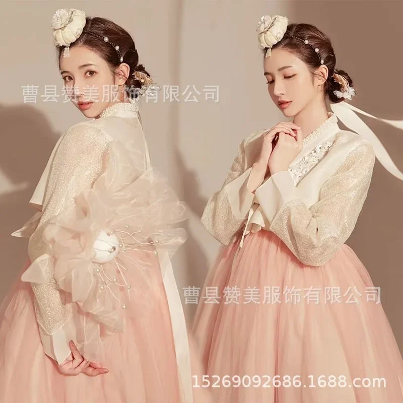 

Корейское платье Hanbok, старинное традиционное женское азиатское платье, женская Дворцовая Корейская свадебная одежда, танцевальная одежда 한복