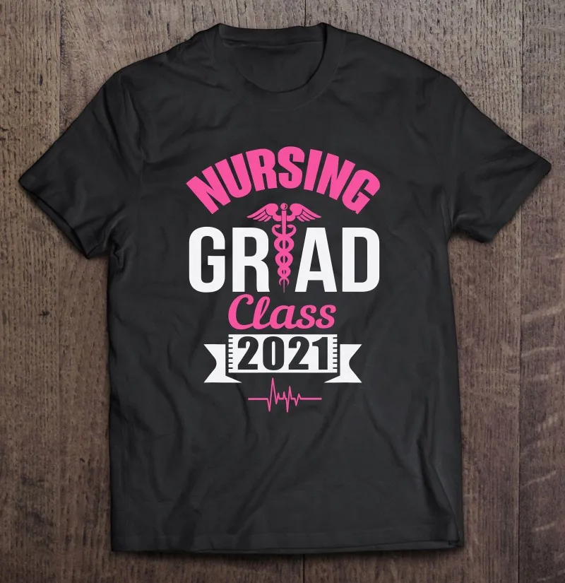 

Футболка Мужская/Женская/мужская хлопковая, простая рубашка с подарком, класс 2021 Rn, для медсестры, ухода за школой, выпускного класса, Черная