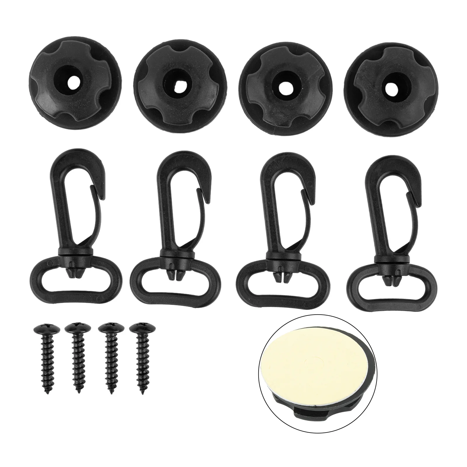 

Interior Trim Hooks 4pcs Black Car Accessories Car Trunk Hook Cargo Net High Viscosity Mount Set Storage Organizer
