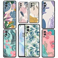 vintage flower leaves for oneplus nord 2 ce 5g 9 9pro 8t 7 7ro 6 6t 5t pro plus silicone soft black phone case cover capa coque
