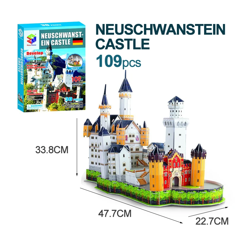 Детский 3d стерео пазл замок известная архитектурная модель Diy Ручная работа Раннее Обучение развивающая игрушка подарок для детей p272