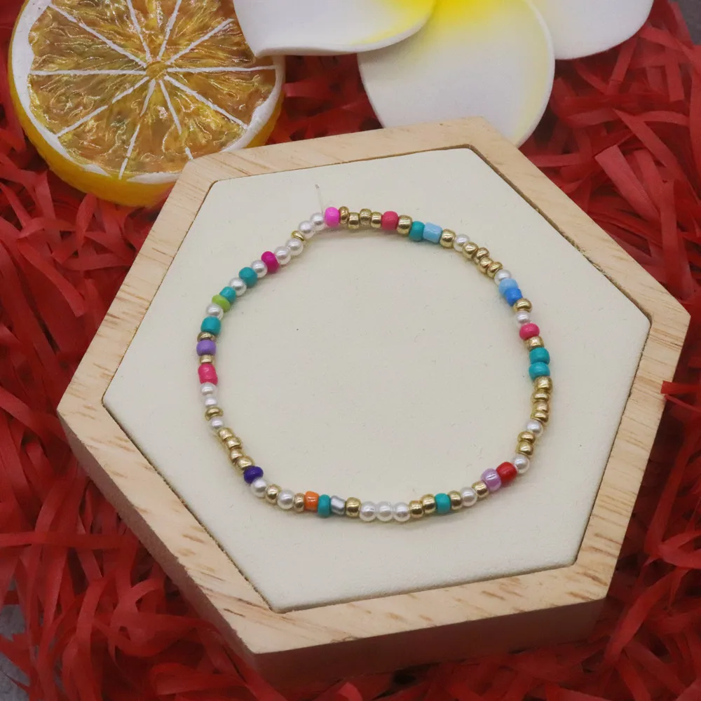 Красочный браслет ручной работы с бусинами для женщин ожерелье летняя недорогая