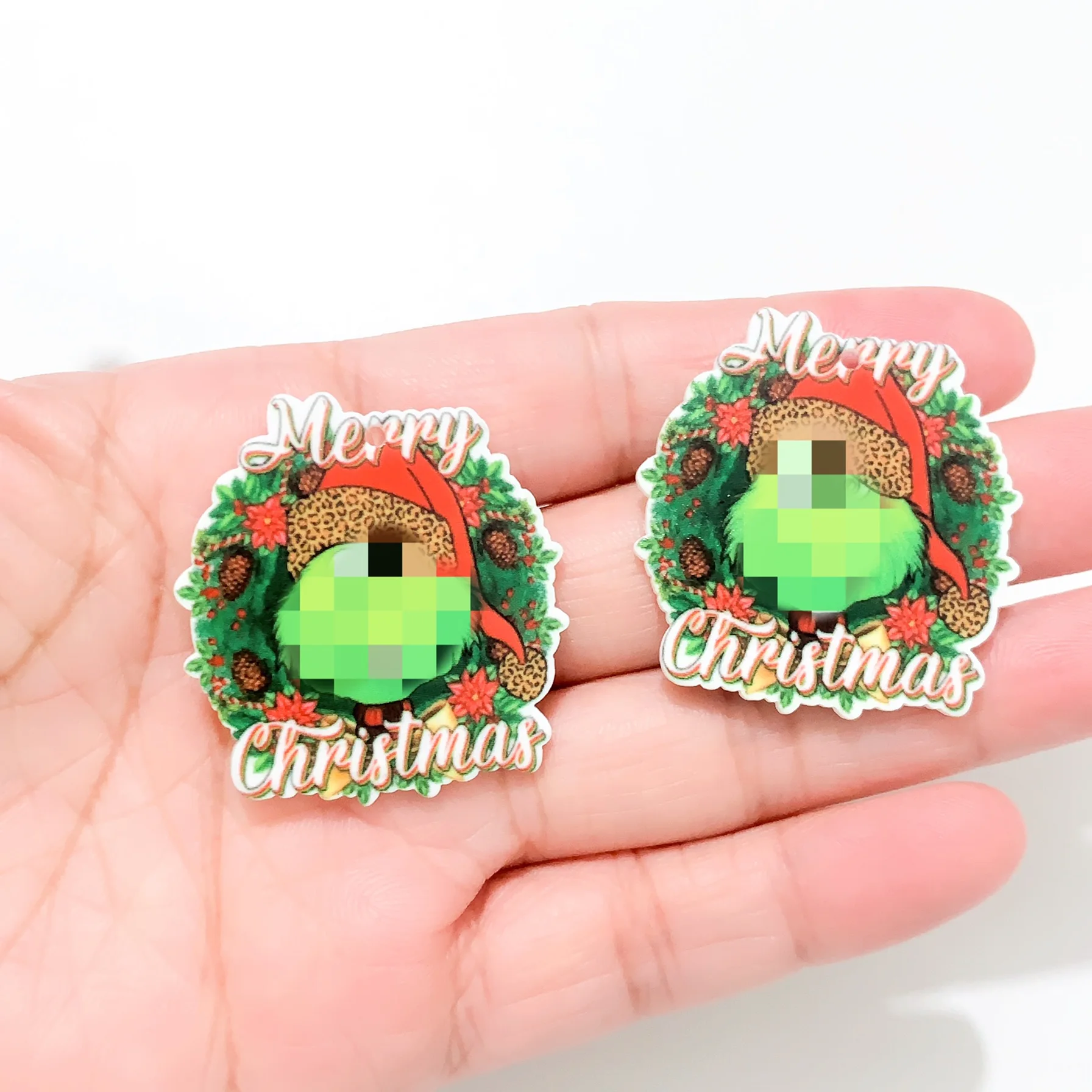 10 шт. зеленая лягушка ручная красная шляпа собака акриловые подвески эпоксидный