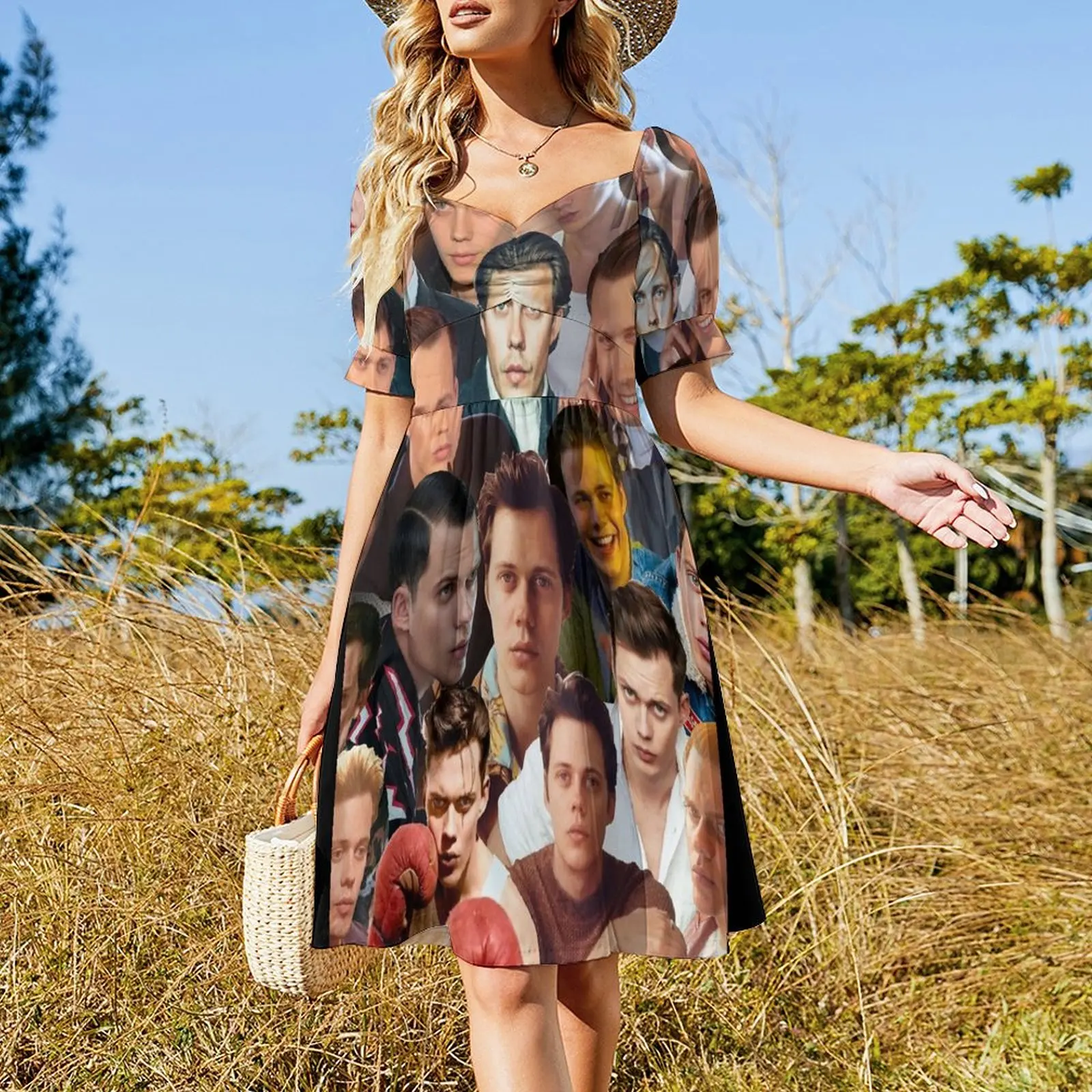 Женское платье из полиэстера Bill Skarsg?rd Photo Collage