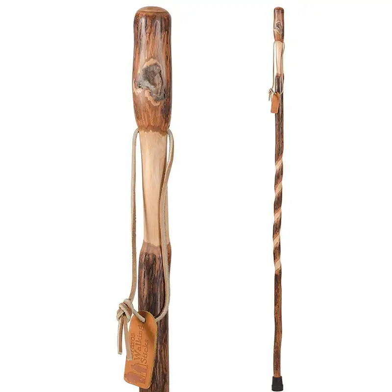 

Hickory Handcrafted Wood Walking Stick Hiking Trekking Pole Cane, 58 Crutch Crutches Collapsible baton Stick Walking canes Tacti