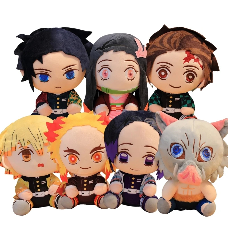 

2022 New Anime 20cm Demon Slayer Doll Kimetsu No Yaiba Kamado Tanjirou Nezuko Zenitsu Kyoujurou Figurine Plush Kids Toy Gift