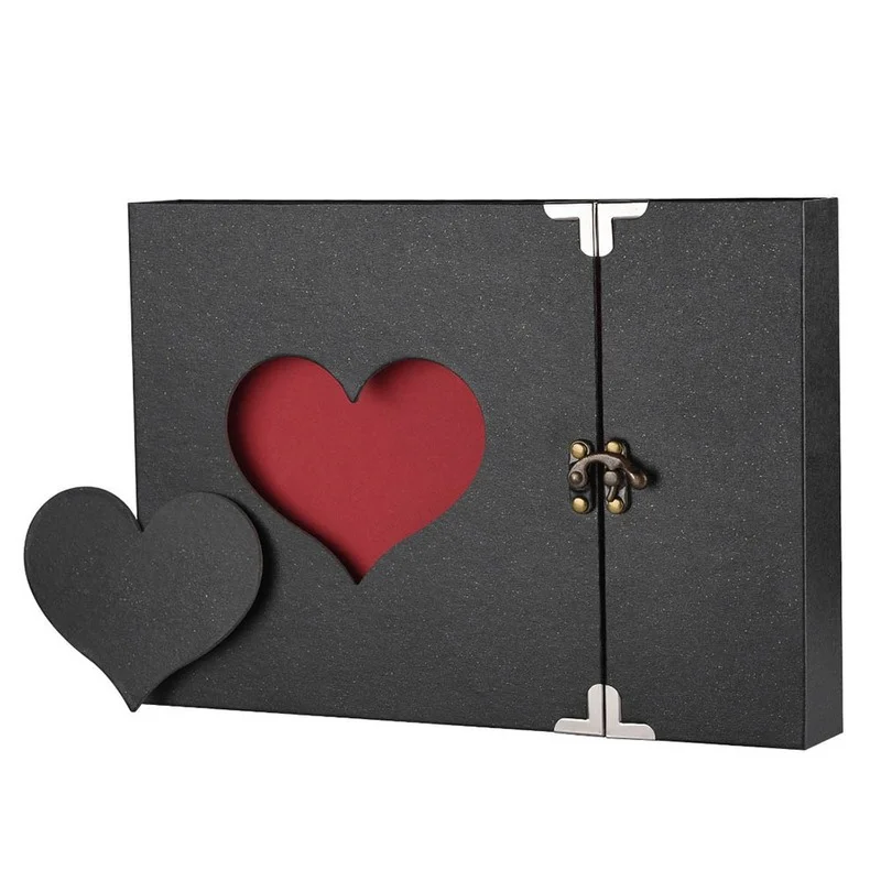 

DIY10 Inch Love Hollow Photo Album Wedding Gifts Retro Black Set Page Album Scrapbook Anniversary Gift Photo Albums Home Decor