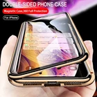 Металлический магнитный адсорбционный чехол 360 для iPhone 13, 12, 11 Pro Max, 13, Mini, XS Max, X, XR, 7, 8 Plus, SE 2020, двухсторонний стеклянный чехол