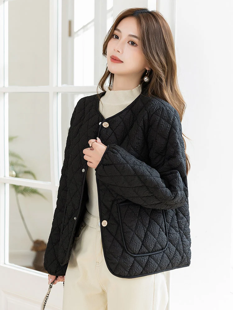 Vielleicht 2023 New Short Cotton Padded Snow Wear Parkas Women Winter Stand Collar Thicken Quilted Puffer Jacket Coat Outwear