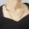 HIPEE-collar de cadena de hueso de serpiente de acero inoxidable para hombres y mujeres, Gargantilla de moda, accesorios de joyería para regalo de fiesta 3