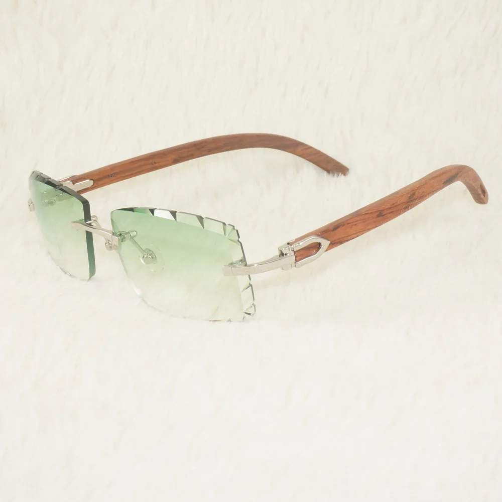 

Classic Design Sunglasses for Men Red Wood Glasses Frame with Jagged Lenses Popular Eyeware for Party Club and Wedding