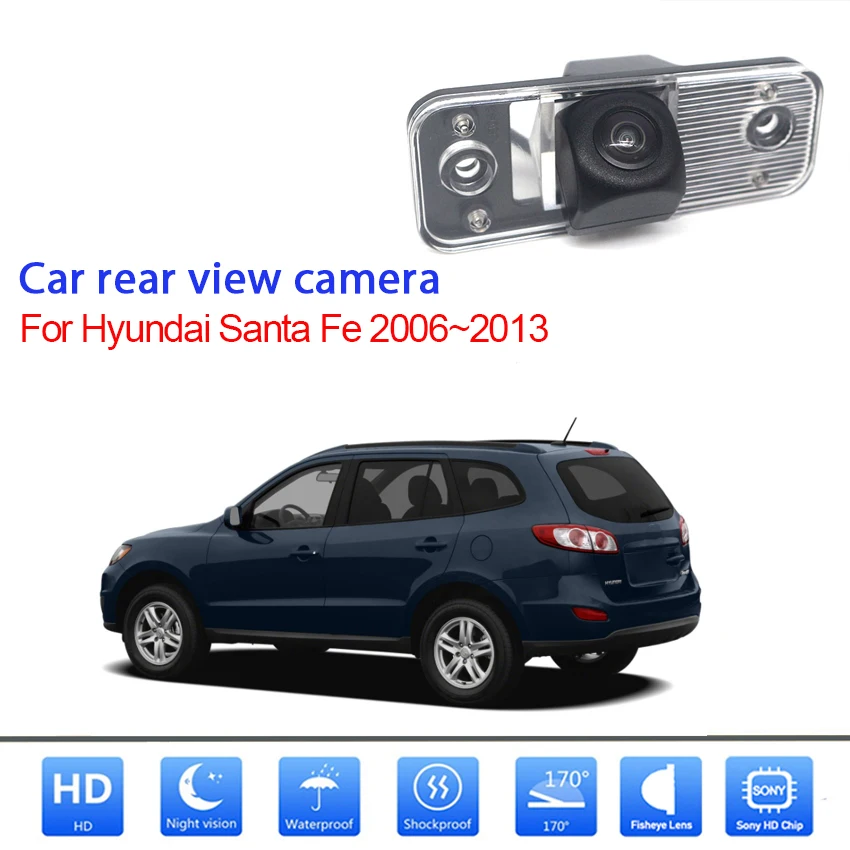 

170° Car Reverse Parking Rear View Camera Backup Reversing Camera For Hyundai Santa Fe 2006~2013 HD CCD Night Vision Wide Angle