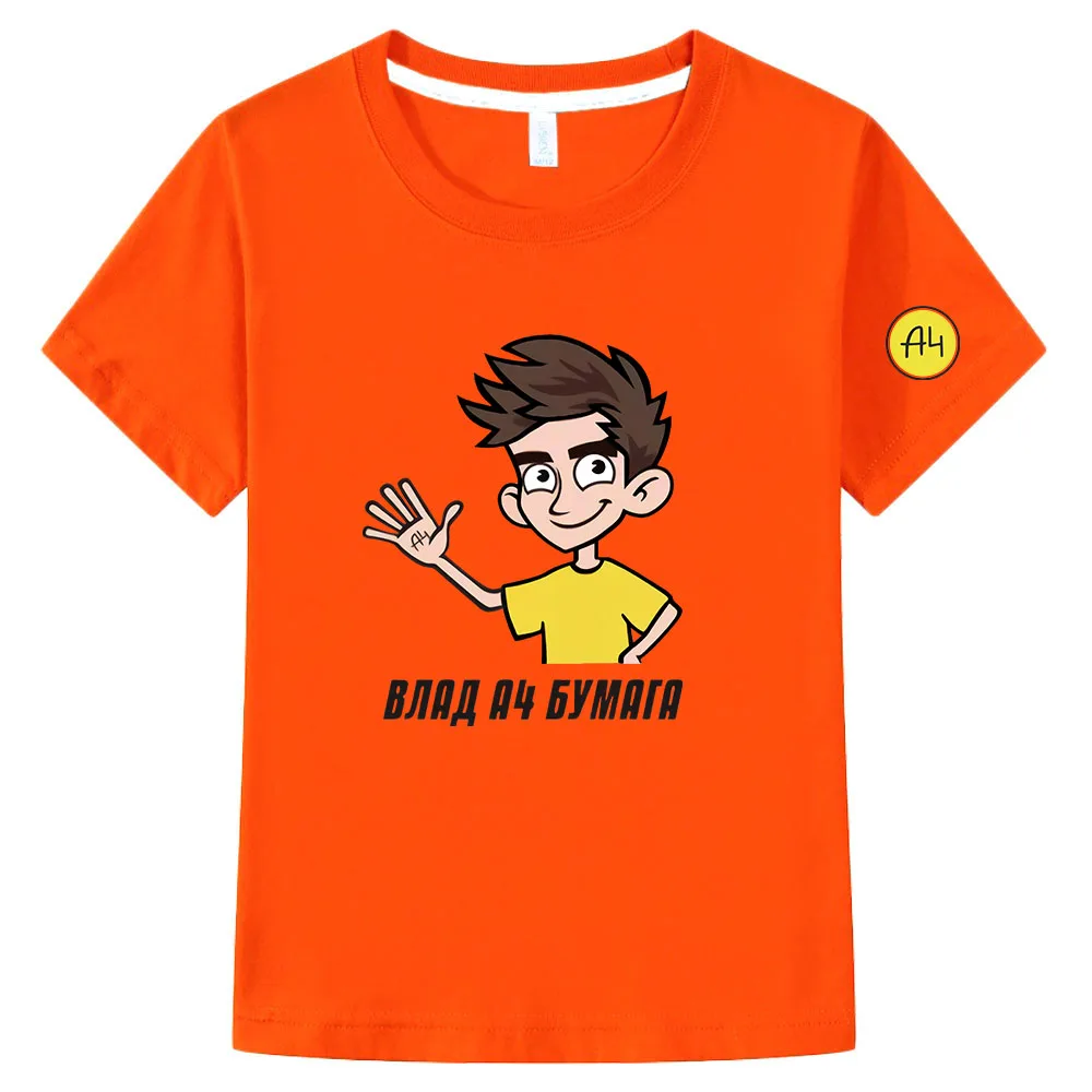 Children's 100% Cotton T Shirts Merch Vlad A4 Print Casual Family Clothing Set Boy's & Girl's Fashion Tops Short Sleeve T-Shirts