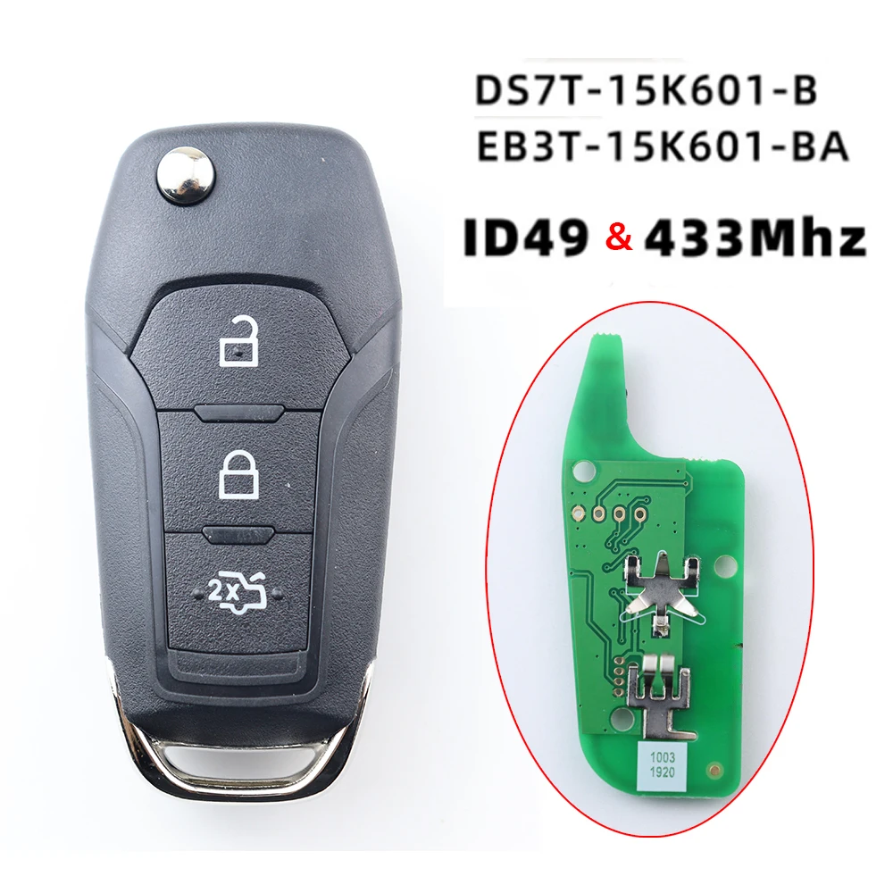 

315/433 МГц ID49 чип автомобильный брелок с дистанционным управлением для Ford Fusion Mk2 Mk7 2013 2014 2015 2016 Edge Explorer Ranger Escort F150 F250