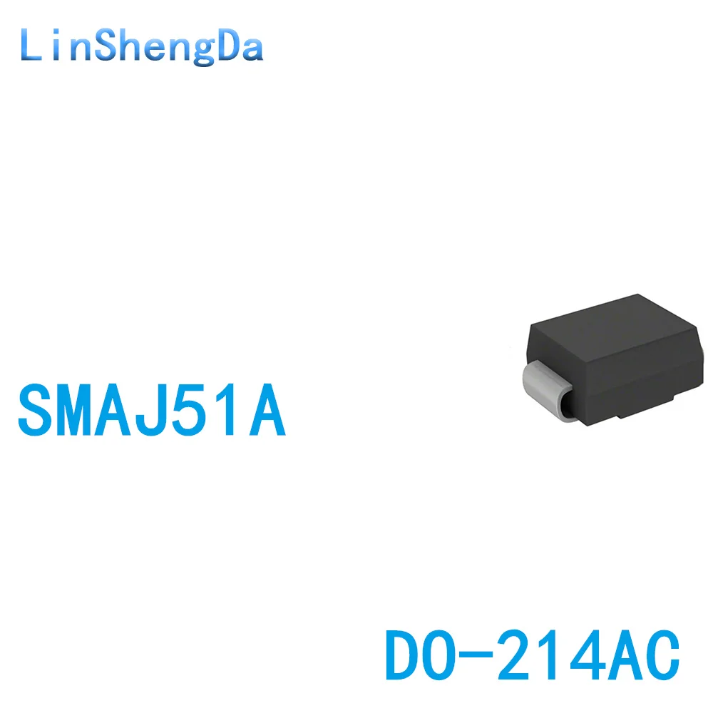 10 шт., SMAJ51A, P6SMAJ51A, флюоресцентная супрессионная Диодная микросхема