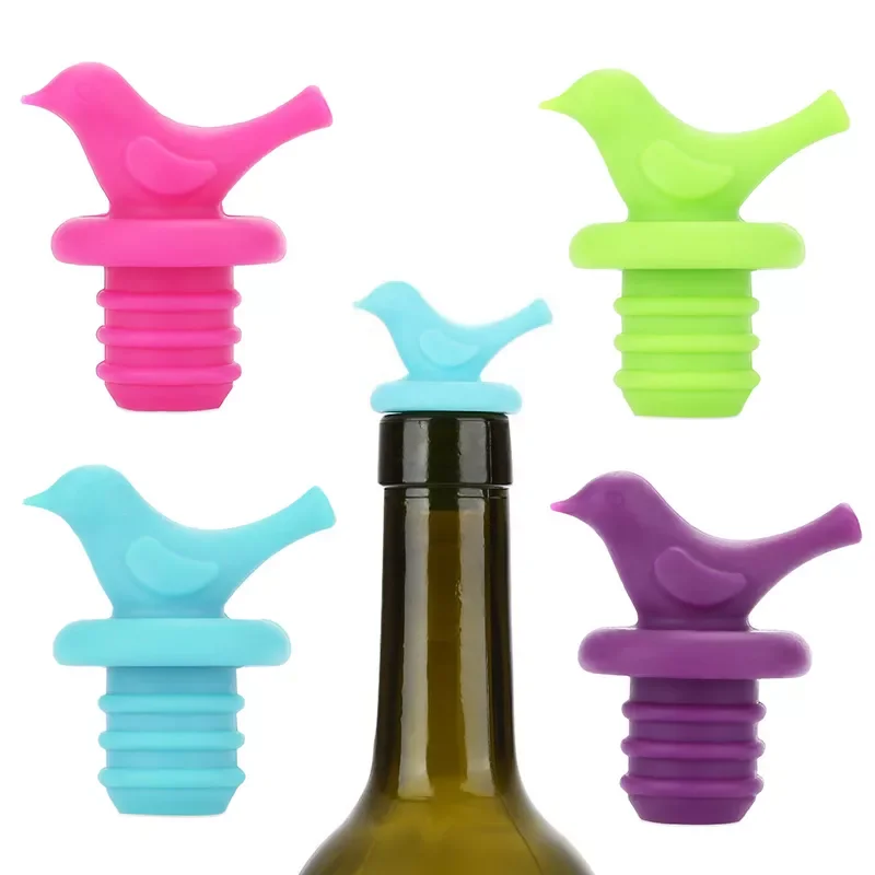 

Creative Bird Design Wine Stopper Silicone Wine Cork Stopper Plug Cover Bottle Caps Bottle Stopper Wine Pourer Stoppers