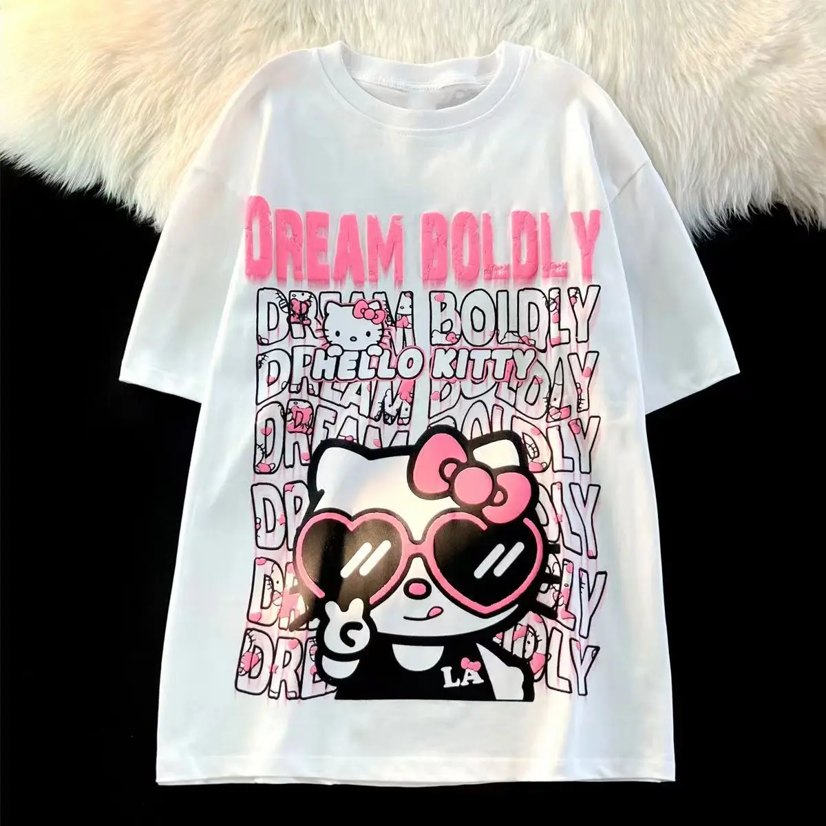 Женская свободная дышащая футболка летняя одежда с коротким рукавом в стиле