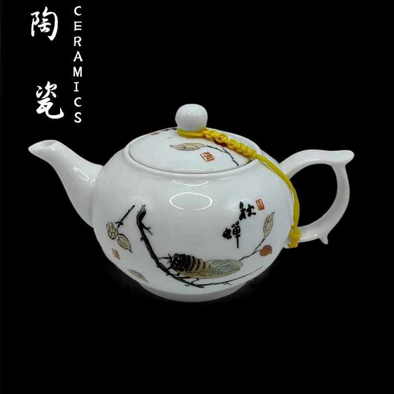 

Chinese Jingdezhen Clay Porcelain Infuser Teapot With Strainer For Puer Dahongpao Green Jasmine Flower Oolong Tea Te Guan Yin