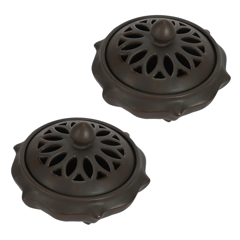 

2X Ceramic Mosquito Repellent Incense Burner Classical Living Room Decor Porcelain Coil Incense Holder