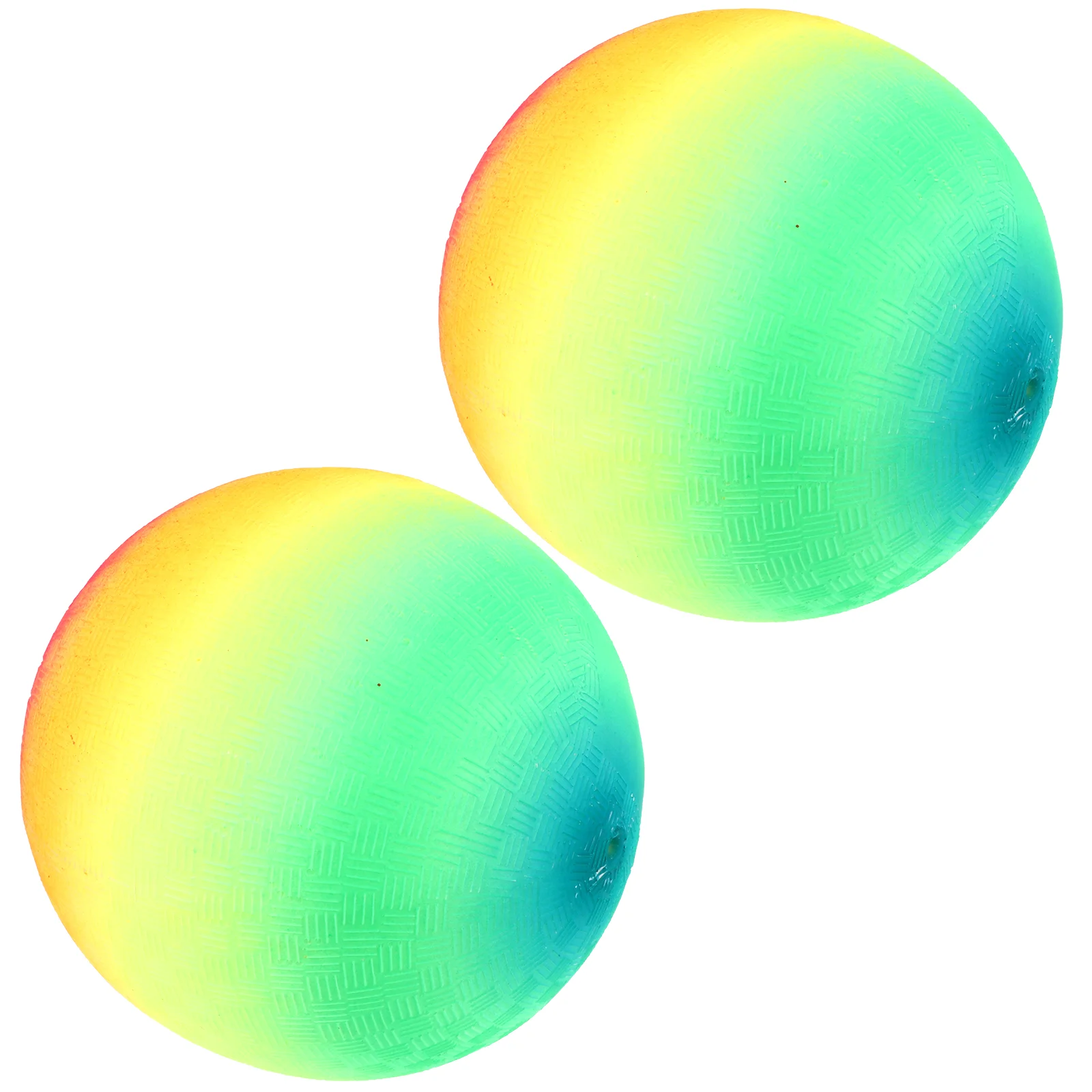 

2Pcs Bounce Play Ball 21cm Child Flapping Ball PVC Inflatable Ball Outdoor Rainbow-Color Balls