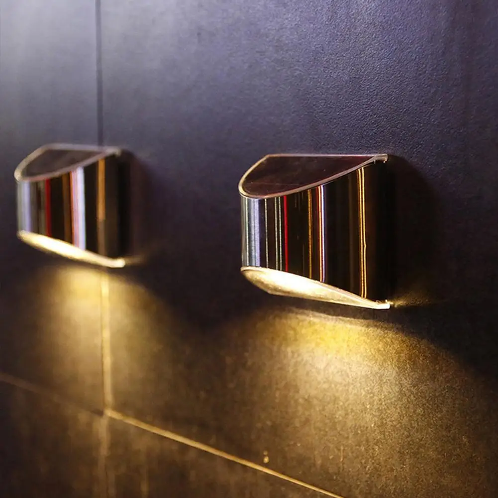 

LED Solar Light Wall Lamp Stainless Steel Material Light Outdoor Waterproof Pathway Garden Fence Decoration Staircase Light