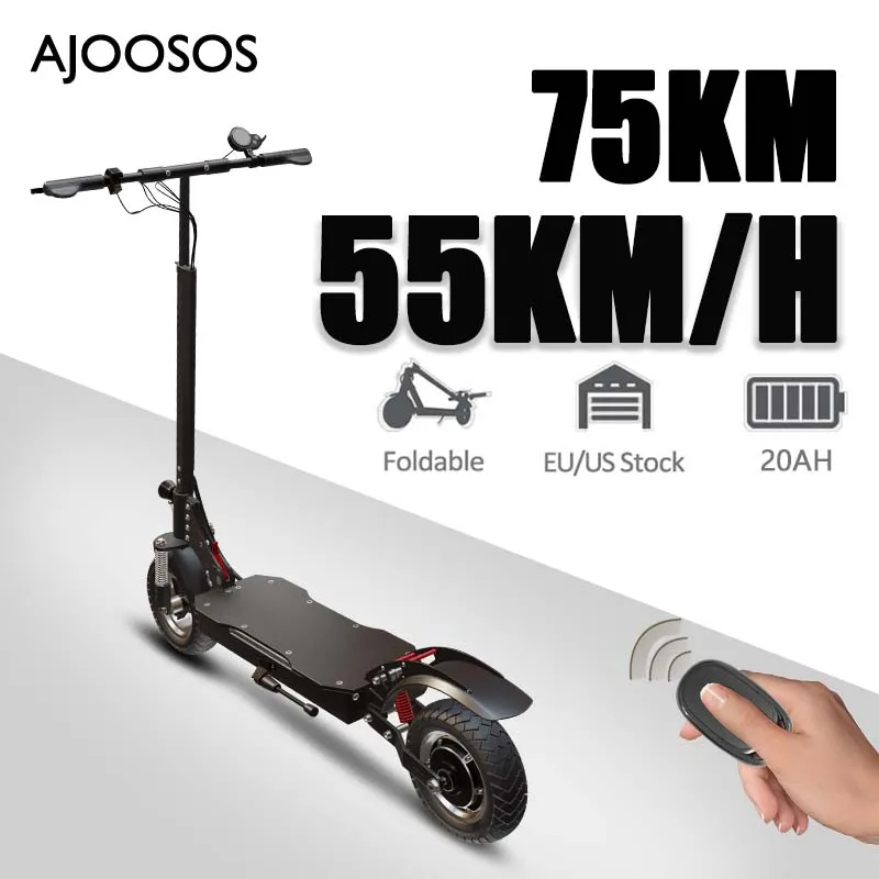 Максимальная нагрузка 150 кг электрический скутер 10 ''шины trotinette électrique 1200 Вт 48