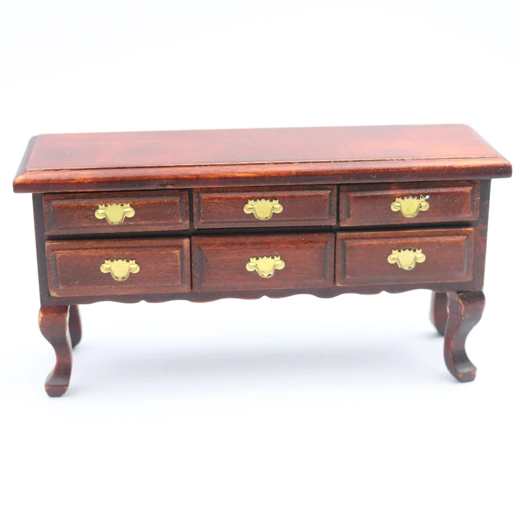 Детская мини-мебель для кукольного домика с шестью ящиками