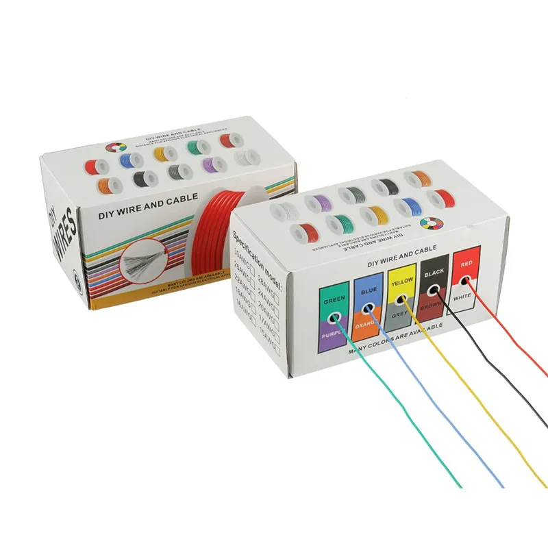 Гибкий силиконовый провод из луженой меди 28 AWG/0 08 мм² 5 цветов 10 8 футов/10 м