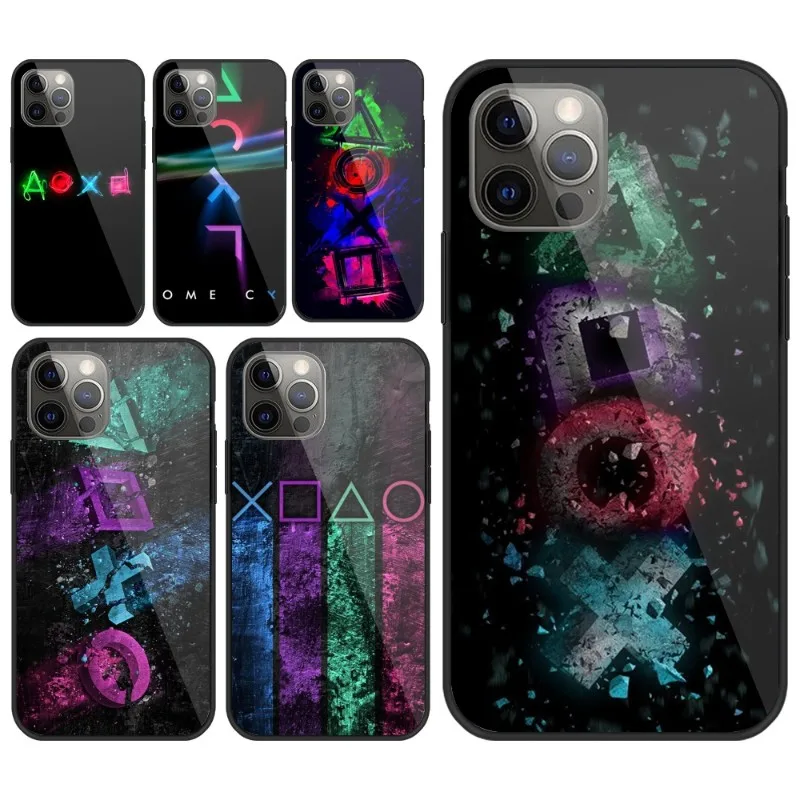 Чехол для телефона с кнопками и геймпадом IPhone 13 12 11 XS X 8 7 6 Plus Mini Pro Max SE 2022 черный