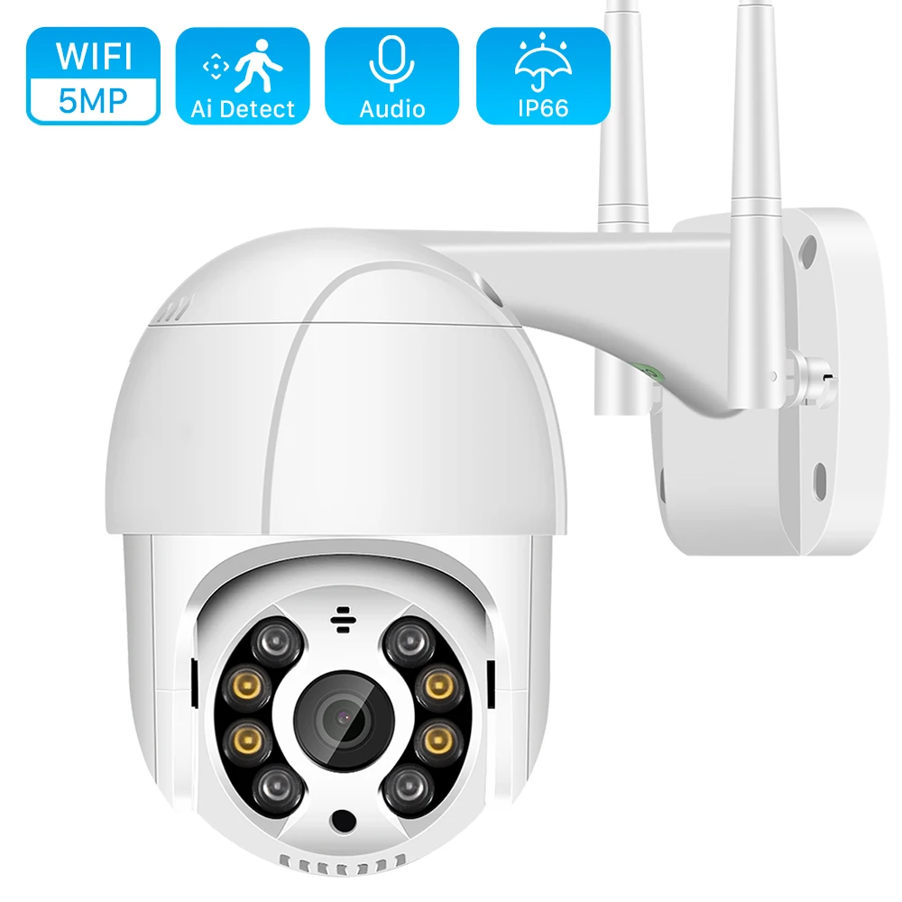 5MP Wifi PTZ IP Camera Outdoor 3MP 1080MP 4X Zoom Two-Way Audio Wifi IP Camera Auto Tracking Color IR Night Vision CCTV Camera