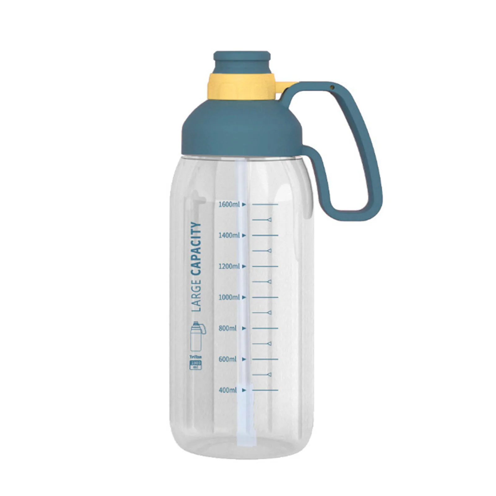 

Portable Non Slip Large Capacity Camping Simple Hiking Water Bottle 1800ml Fashion Outdoor Sports With Straw Fitness Gift Gym