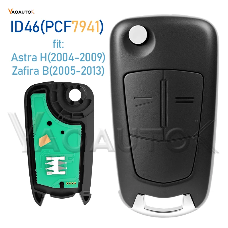 

Откидной дистанционный брелок 433 МГц для Opel Vauxhall Astra H Zafira B Corsa D Vectra C Signum ID46 чип PCF7941/7946 аккумулятор с логотипом