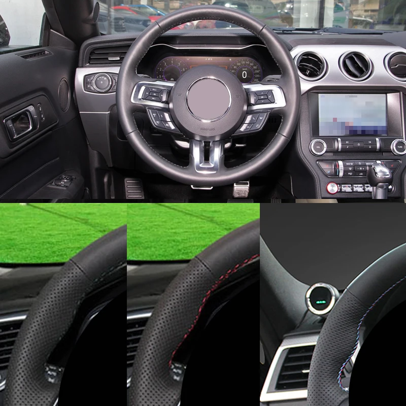 

Черный кожаный чехол для Ford Mustang 2015-2022