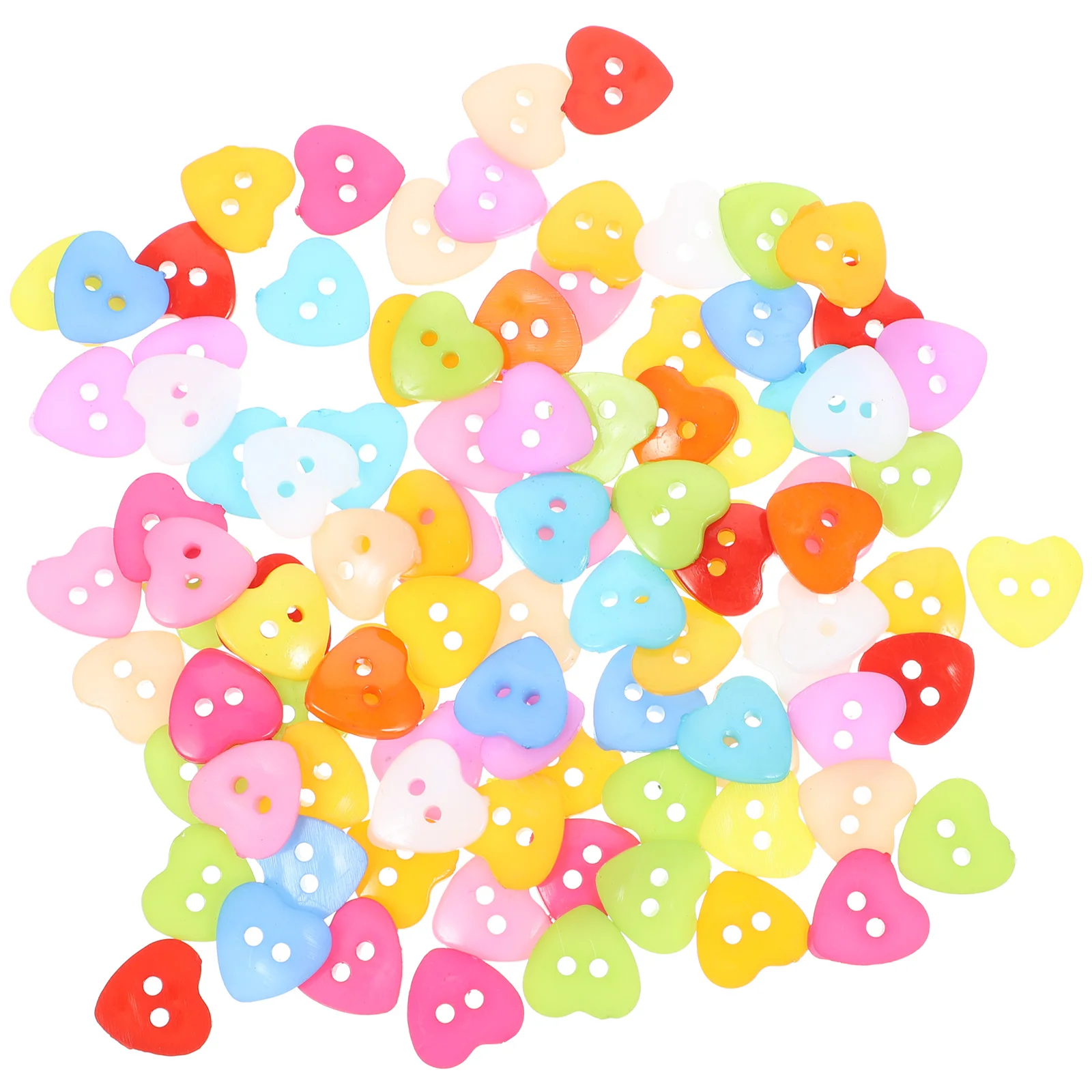 

Craft Mix Color Buttons DIY Heart Shape Fasteners Buttons for Clothes Shirts 100pcs